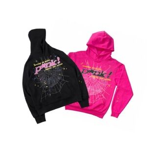Sp5der hoodie P*NK! In both pink and or black and In size large and medium